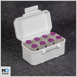30ml Vial Case for Bacteriostatic Water, Peptides, and Multi-Dose Vials | Rugged Vial Storage Case | Multiple Sizes and Colors