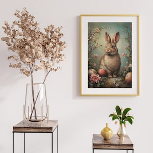 Vintage Easter Bunny Print: Classy Farmhouse Spring Decor image 3