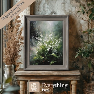 Lily of the Valley Art Print, Vintage Cottagecore Floral Poster