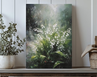 Lily of the Valley Canvas Print, Spring Flower Artwork