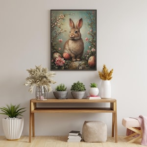 Vintage Easter Bunny Print: Classy Farmhouse Spring Decor image 8