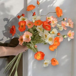 Mohnblumen - 56 cm Kunstblumen für Hochzeiten/DIY/Zuhause/Garten/Bürodekorationen/Tisch- und Brautsträuße, Ostergeschenk, neues Zuhause Geschenk