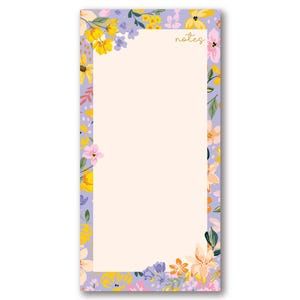 SKYLINE MAGNETIC NOTEPAD, 70 Sheets, 4.25x8.5, Floral Memo Pad, Fridge Notepad, Gift for Her, Cute Stationery, List Pad, Office Organizer