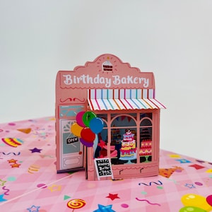 Słodka Karta WOWPOP Celebration, 3D Pop Up Karta na urodziny, rocznicę, gratulacje, na co dzień, miłość do piekarni, przyjaźń, miłość, 6x8"