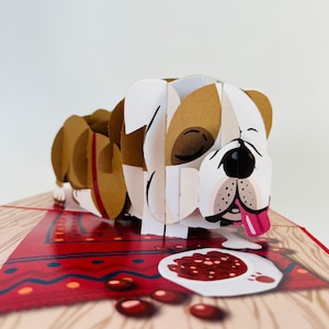 Biglietto d'auguri WOWPOP Snoozy Buddy, biglietto pop-up 3D per compleanno, anniversario, congratulazioni, tutti i giorni, amore per gli animali domestici, animale, cucciolo, amore, grazie 5x7"