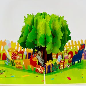 Karta upominkowa WOWPOP, karta 3D Pop Up, urodziny, rocznica, gratulacje, codziennie, dziękuję, miłość, przyjaźń, miłośnik zwierząt, 6x8"