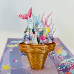 Tarjeta WOWPOP "Magical Swirl Delight", tarjeta 3D desplegable para cumpleaños, aniversarios, felicitaciones, día a día, amor, animales, agradecimiento, 12,7 x 18,8 cm