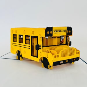 Biglietto WOWPOP "Scuolabus Magico", biglietto pop-up 3D per compleanno, anniversario, congratulazioni, ringraziamento, tutti i giorni, scuola, laurea, 5x7"