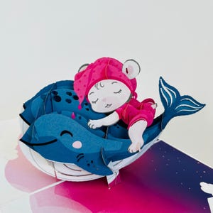 Cartão WOWPOP Flutuante e Soneca, Cartão Pop-up 3D, Aniversário, Aniversário, Parabéns, Para Criança, Amizade, Chá de Bebê, Amor, Cartão Infantil, 5x7"