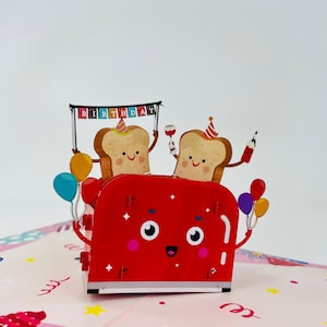 Tarjeta WOWPOP de celebración con brindis, tarjeta 3D desplegable para cumpleaños, aniversario, felicitaciones, día de San Valentín, agradecimiento, amor, 15 x 20 cm