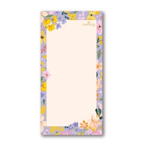 Floral Magnetic Notepad: 70-Sheet Fridge List Pad