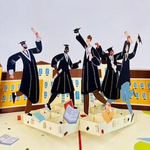 Chapeau WOWPOP, carte pop-up 3D pour anniversaire, anniversaire, félicitations, merci, tous les jours, remise des diplômes, amitié, 6 x 20 cm