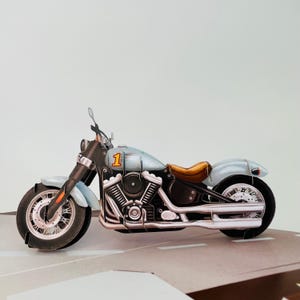 3D Pop Up Karte für Geburtstag, Jubiläum, Glückwünsche, Liebe, Vatertag, Reisen, Motorrad, 13x18,5 cm