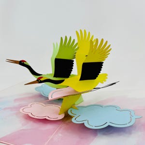 Tarjeta WOWPOP Grulla Arcoíris Mágica, Tarjeta 3D Pop Up para Cumpleaños, Aniversarios, Felicitaciones, Bodas, San Valentín, Matrimonio, 15x20 cm