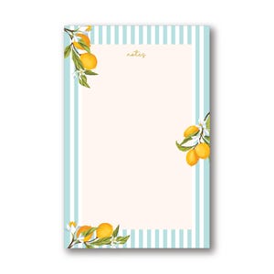 Lemon Floral Memo Pad: Mini To-Do List Notepad, Recycled Paper