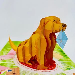 List miłosny szczeniaka WOWPOP CARD, 3D Pop Up Card urodziny, rocznica, gratulacje, codziennie, dzień ojca, miłość, miłość do zwierząt, dla taty 6x8"