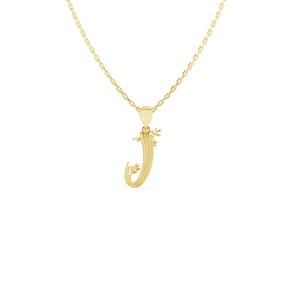 Colar inicial J - Pingente de letra J de prata esterlina - Pingente J banhado a ouro 18K - Colar de alfabeto minimalista - Joias de letras personalizadas