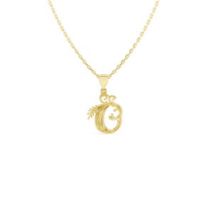 Collar con la inicial Ö - Colgante con la letra Ö en plata de ley - Charm Ö bañado en oro de 18 quilates - Collar minimalista con el alfabeto - Joyería con letras personalizada