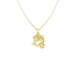Capricorn Zodiac Necklace - Sterling Silver Capricorn Pendant - 18K Gold Plated Goat Charm - Handmade Astrology Jewelry - Capricorn Gift