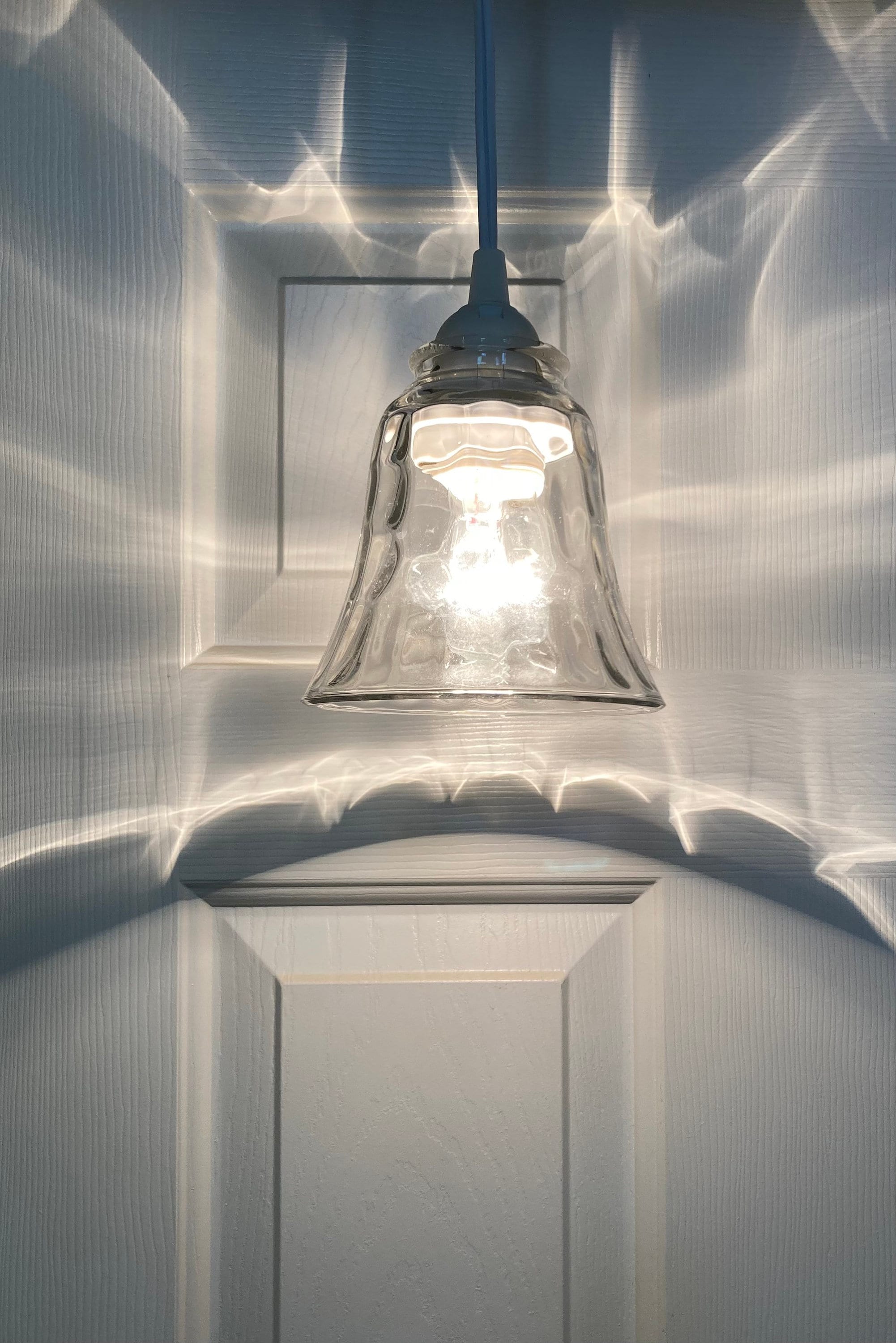 Hammered Clear Glass Pendant Light Etsy