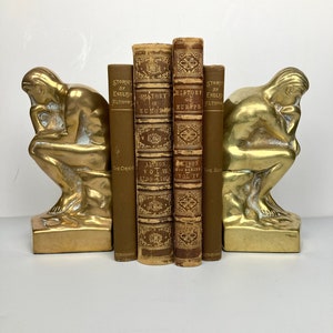 Thinking Man Brass Bookends