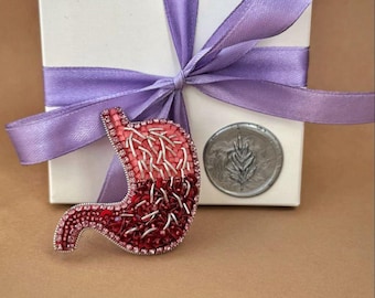 Anatomische maagbroche voor gastro-enteroloog, handgemaakte medische sieraden, spijsverteringsspeld, dokterscadeau, klaar cadeau