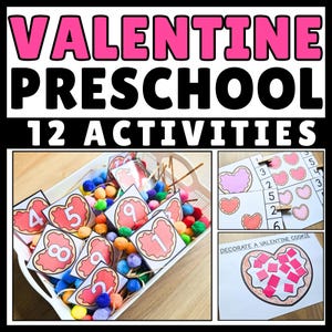 Actividades preescolares para el día de San Valentín / Planes de lecciones preescolares para el día de San Valentín / Plan de estudios preescolar para la educación en el hogar / Estudio de unidad imprimible para febrero