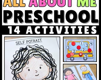 Activité préscolaire Tout sur moi, programme d&#39;enseignement préscolaire à la maison, activités à imprimer pour la première semaine de la rentrée scolaire pour les enfants de 3 à 5 ans