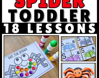 Spider Theme Printable Letter S Toddler Activities - Counting ,Crafts ,fine motor, Letter Tracing | Pre-k Homeschool Curriculum Ages 2 to 3