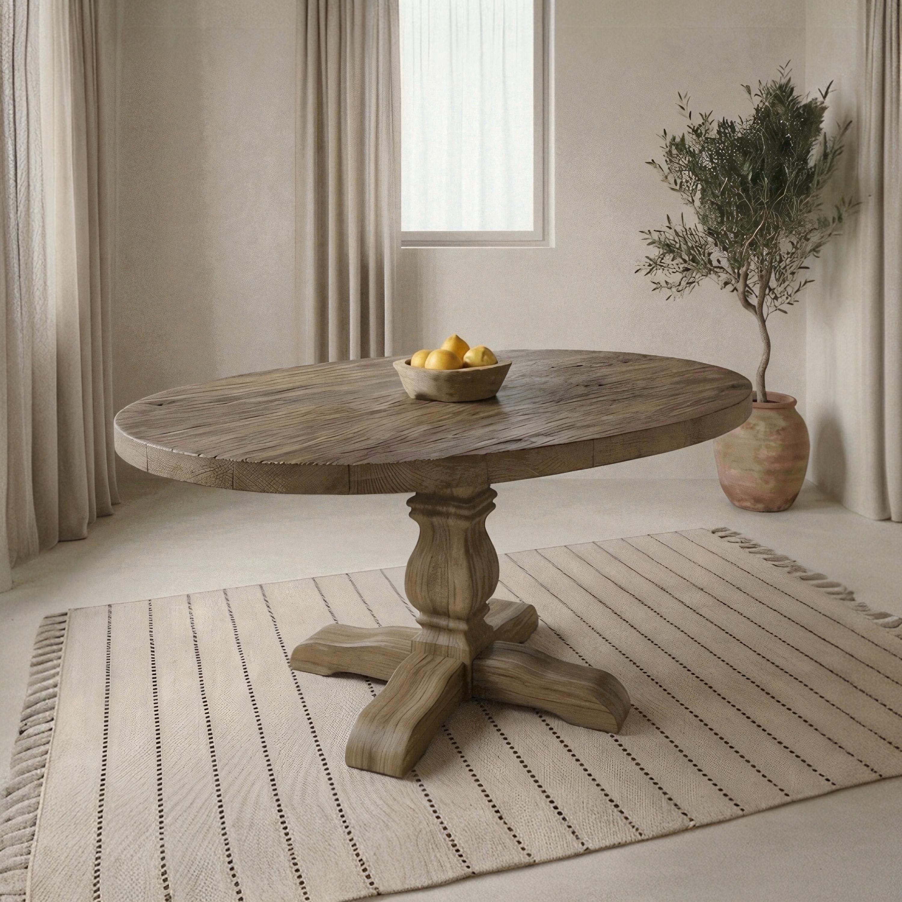Reclaimed Oak Oval Dining Table, Custom Textured Top With Sculptural ...