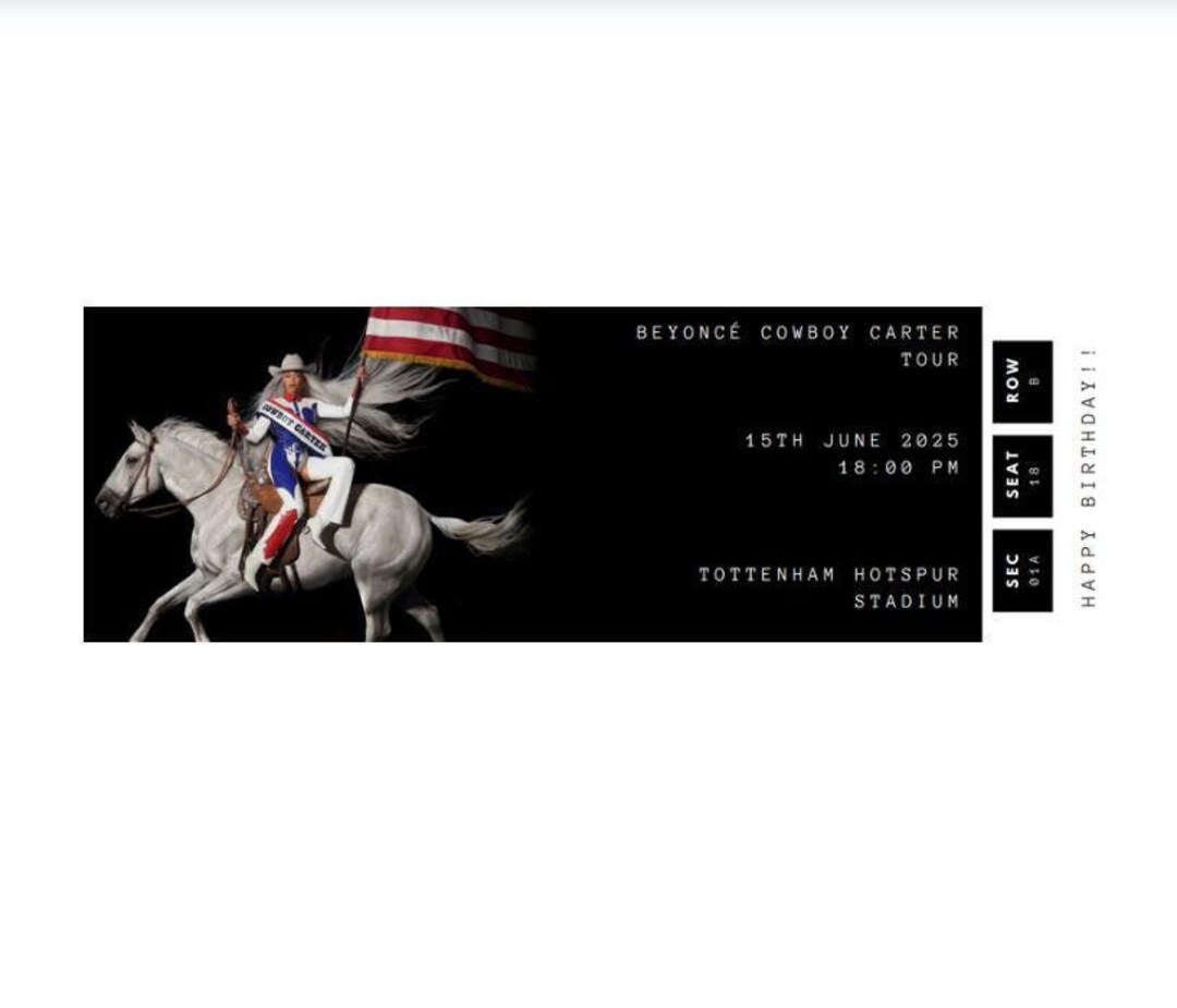 Beyonce, Digital Concert Ticket, Concert Keepsake Souvenir and Gift ...