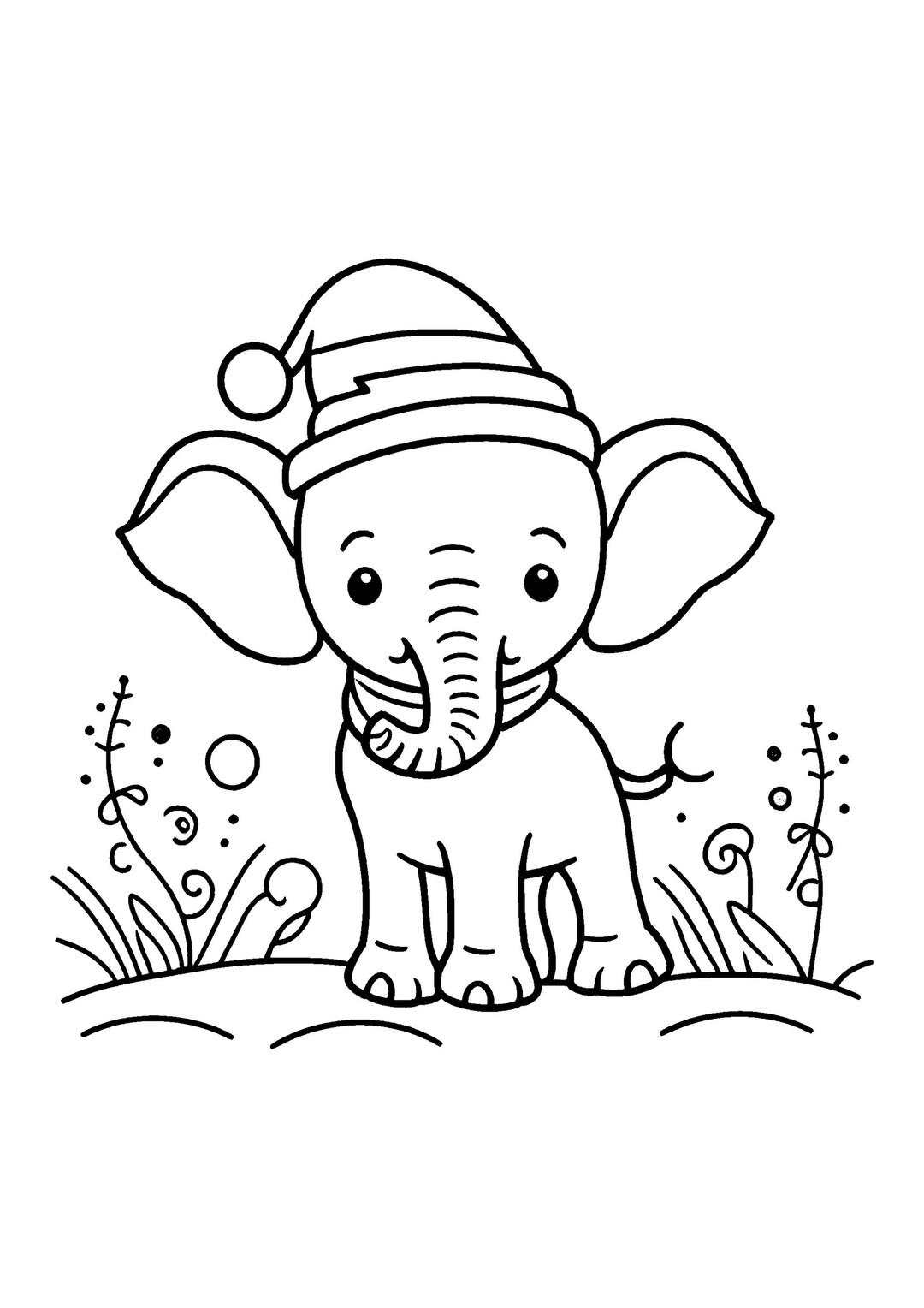 Adorable Christmas Elephant Coloring Page – Perfect for the Holidays! - Etsy