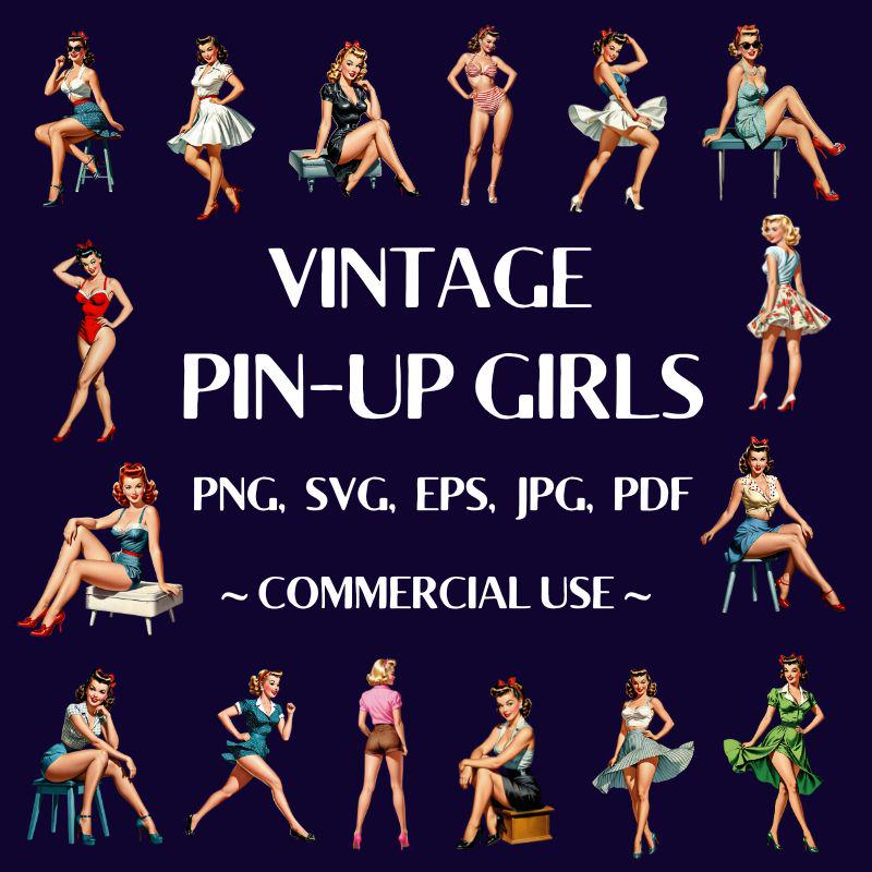 1950 Pin Up Girl オブジェセット ピンナップガール Retro pinup girls - Etsy 日本