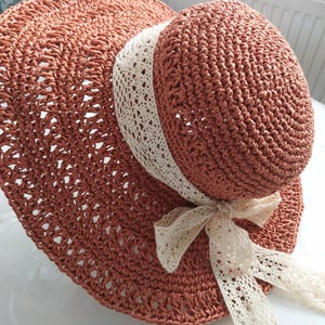 Sommer Spitze breite Krempe Stroh Hut, Frauen Sommer Hut, Strand Hut, faltbare San Hut, Hochzeitshut, Brautjungfer Geschenk, Muttertagsgeschenk