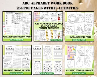 ABC Alphabet Worksheet Toddler Preschool Kindergarten, Handwriting Practice, Writing Page, Alphabet Writing Practice, Coloring And Tracing