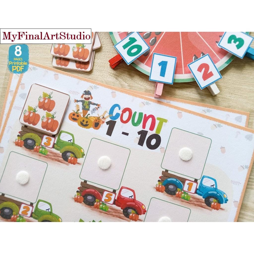 Number 1 to 10 Count & Match, Montessori Toddler Math Activity ...