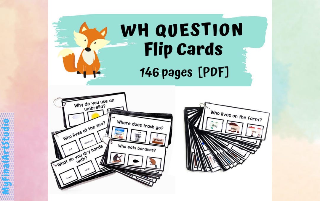 WH Question Flip Cards: Speech Therapy, Preschool Activities (PDF ...