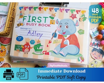 Toddler Busy Book, Preschool Learning Binder, Busy Binder For Kid, Printable Quiet Book For Toddler Homeschool Preschool Learning Binder