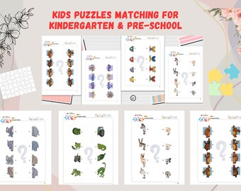 70 Seiten Kinderpuzzle Arbeitsblatt, Kinderpuzzle, Arbeitsblatt für Kinder, Kinderpuzzle, druckbares Bilderpuzzle für Kleinkinder (PDF)