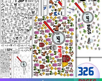 326 Pages Hidden Pictures Spy Printable, Kids Puzzle Worksheets for Kids, Find & Count Activity, Spy Activity Worksheets, Activity Workbook