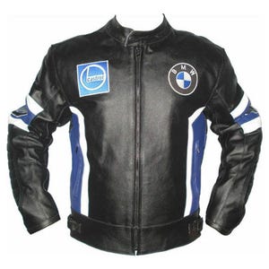 Men&#39;s/Women&#39;s Cowhide Leather Motorcycle Jacket: CE Armor, Racing Style