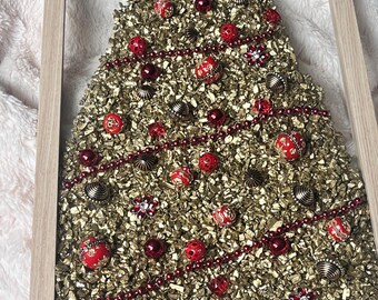Árvore de Natal de Vidro Bronzeado Triturado