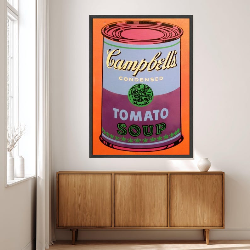 Vintage Campbell's Tomato Soup Can Canvas Wall Art, Pop Art Kitchen ...