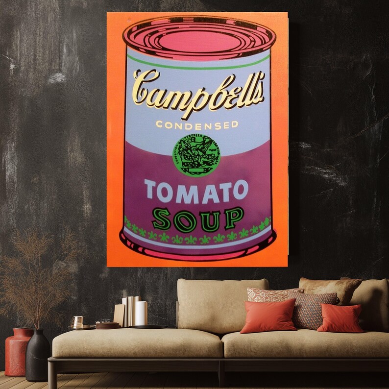 Vintage Campbell's Tomato Soup Can Canvas Wall Art, Pop Art Kitchen ...