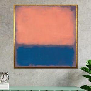 Rothko Style Canvas Print: Peach and Navy Abstract Art, Ready to Hang