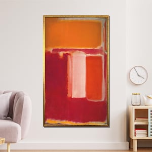 Mark Rothko Inspired Abstract Canvas: Orange & Red Color Field Print