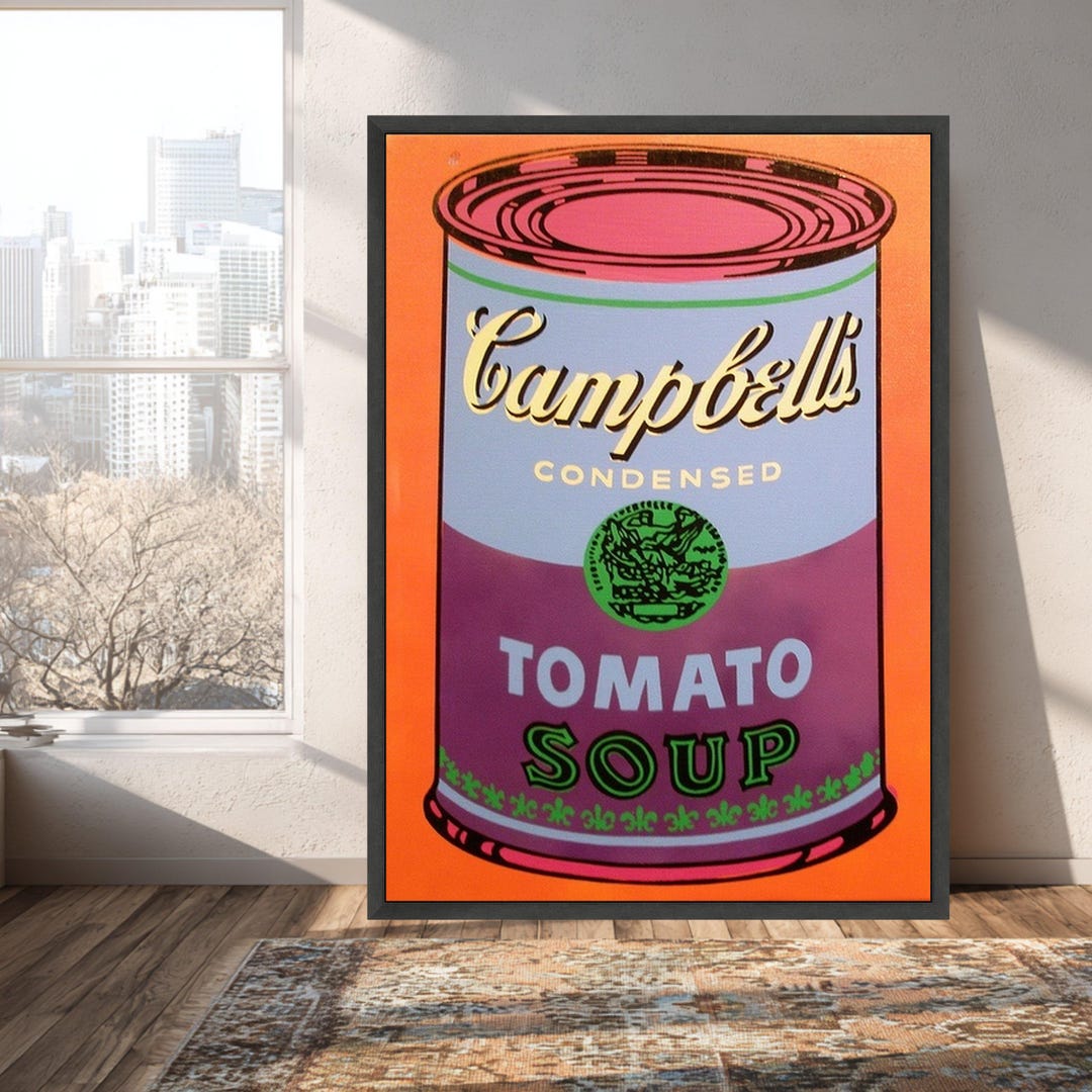 Vintage Campbell's Tomato Soup Can Canvas Wall Art, Pop Art Kitchen ...