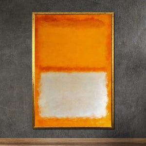 Rothko Inspired Canvas: Abstract Orange and White Color Field Art