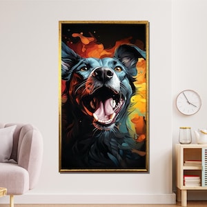 Abstract Dog Portrait Canvas: Colorful Pet Wall Art