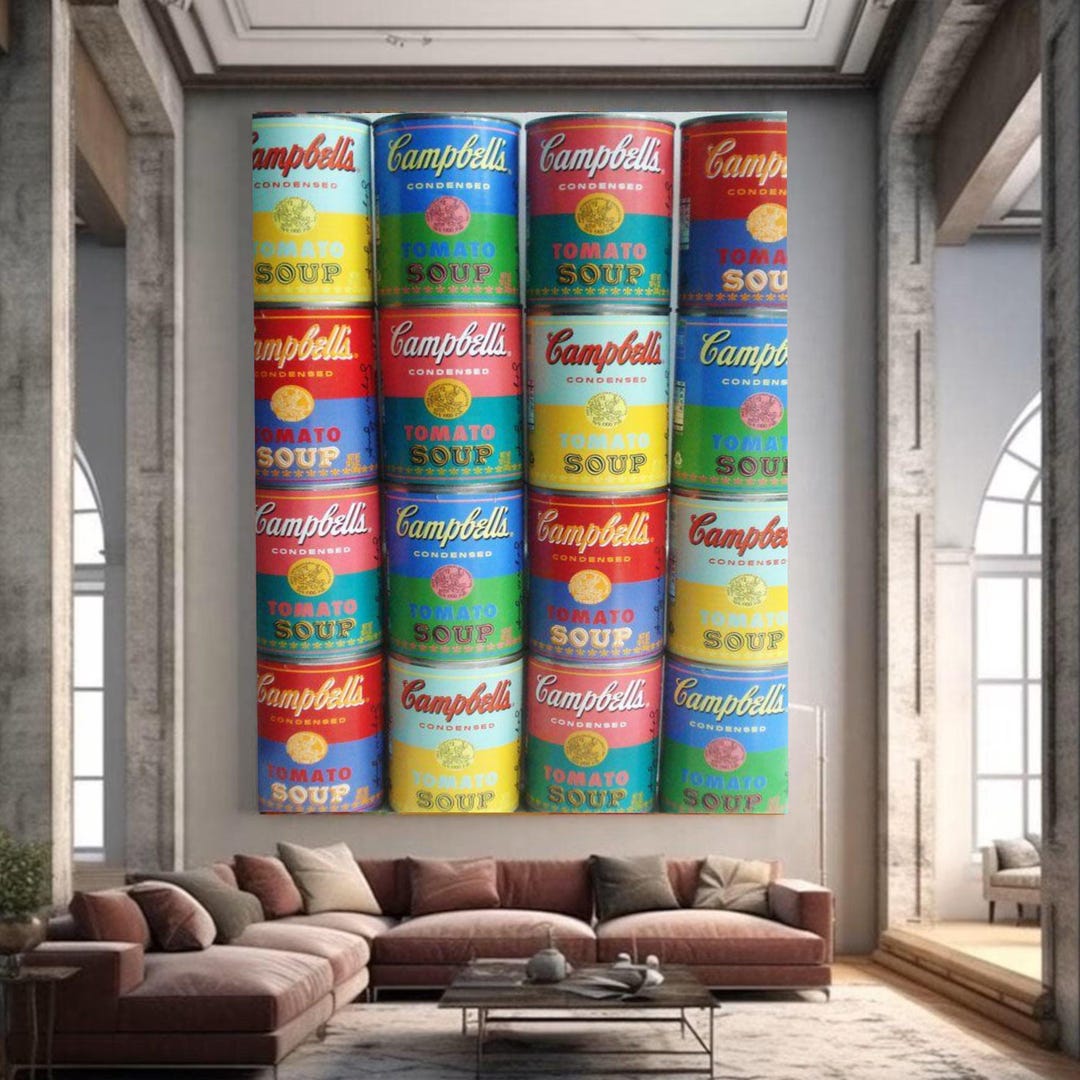 Colorful Campbell’s Soup Cans Canvas Wall Art, Pop Art Kitchen Decor ...